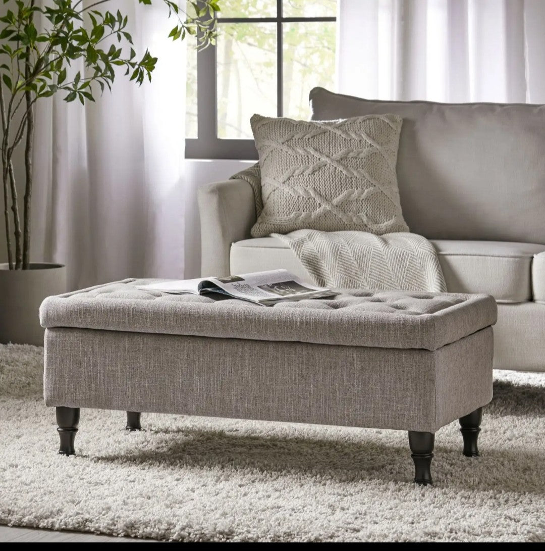 Stuffed ottoman storage bed