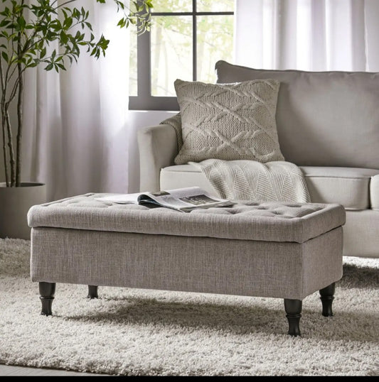 Stuffed ottoman storage bed