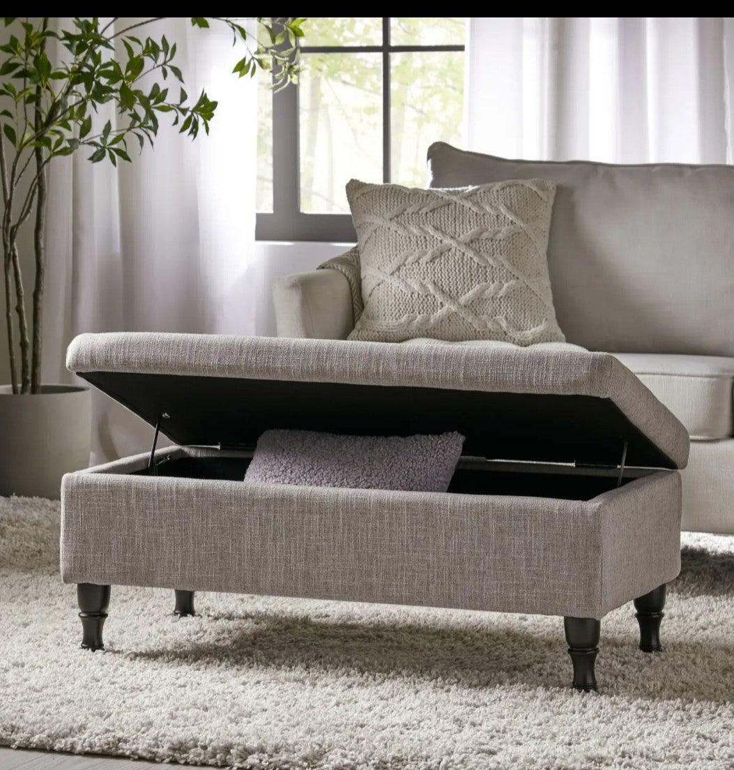 Stuffed ottoman storage bed